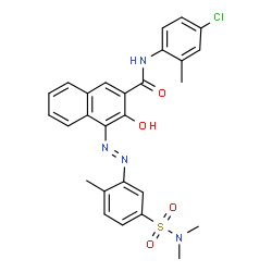 N-(4-chloro-2-methylphenyl)-4-[[5-[(dimethylamino)sulphonyl]-2-methylphenyl]azo]-3-hydroxynaphthalene-2-carboxamide结构式