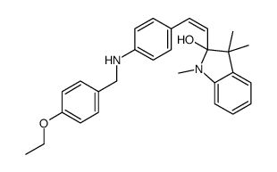 2-[2-[4-[(4-ethoxyphenyl)methylamino]phenyl]vinyl]-2,3-dihydro-1,3,3-trimethyl-1H-indol-2-ol结构式