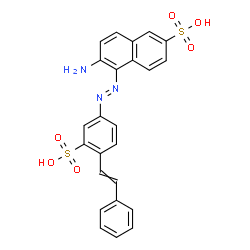 6-amino-5-[[4-(2-phenylvinyl)-3-sulphophenyl]azo]naphthalene-2-sulphonic acid结构式