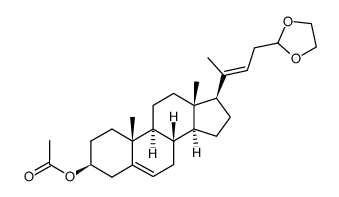 3β-acetoxy-24,24-ethylenedioxychol-Δ5,20(22)-diene Structure
