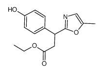 (+/-)-ethyl 3-(4-hydroxyphenyl)-3-(5-methyloxazol-2-yl)propanoate结构式