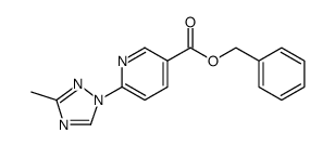 3-Pyridinecarboxylic acid, 6-(3-methyl-1H-1,2,4-triazol-1-yl)-, phenylmethyl ester结构式
