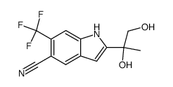 2-(1,2-Dihydroxy-1-methyl-ethyl)-6-trifluoromethyl-1H-indole-5-carbonitrile结构式