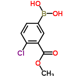 [4-Chloro-3-(methoxycarbonyl)phenyl]boronic acid structure