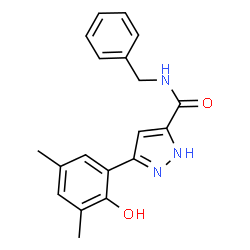 N-Benzyl-3-(2-hydroxy-3,5-dimethylphenyl)-1H-pyrazole-5-carboxamide structure