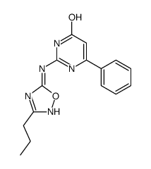 6-phenyl-2-[(3-propyl-1,2,4-oxadiazol-5-yl)amino]-1H-pyrimidin-4-one结构式