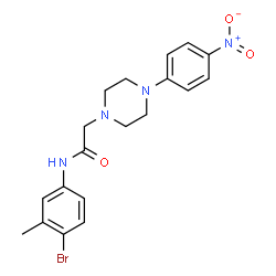 N-(4-BROMO-3-METHYLPHENYL)-2-[4-(4-NITROPHENYL)PIPERAZINO]ACETAMIDE结构式