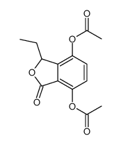 (7-acetyloxy-3-ethyl-1-oxo-3H-2-benzofuran-4-yl) acetate结构式