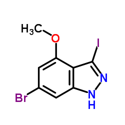 6-Bromo-3-iodo-4-methoxy-1H-indazole结构式