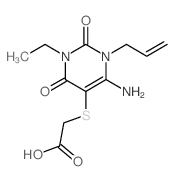 2-(4-amino-1-ethyl-2,6-dioxo-3-prop-2-enyl-pyrimidin-5-yl)sulfanylacetic acid picture