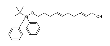 (2E,6E)-10-(tert-butyldiphenylsilyloxy)-3,7-dimethyldeca-2,6-dien-1-ol结构式