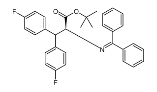 L-Phenylalanine, N-(diphenylmethylene)-4-fluoro-β-(4-fluorophenyl)-, 1,1-dimethylethyl ester结构式