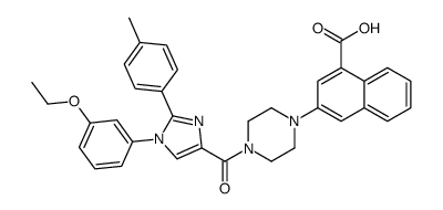 3-(4-{[1-(3-Ethoxyphenyl)-2-(4-methylphenyl)-1H-imidazol-4-yl]car bonyl}-1-piperazinyl)-1-naphthoic acid结构式