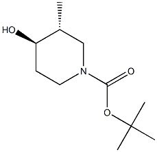 (3R,4R)-rel-tert-Butyl 4-hydroxy-3-methylpiperidine-1-carboxylate结构式