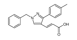 2-Propenoic acid, 3-[3-(4-methylphenyl)-1-(phenylmethyl)-1H-pyrazol-4-yl]-, (2E)结构式