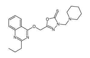 3-(piperidin-1-ylmethyl)-5-[(2-propylquinazolin-4-yl)oxymethyl]-1,3,4-oxadiazole-2-thione Structure