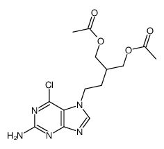 7-<4-acetoxy-3-(acetoxymethyl)butyl>-2-amino-6-chloro-9H-purine结构式