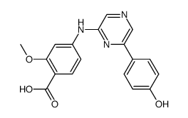 4-{[6-(4-hydroxyphenyl)pyrazin-2-yl]amino}-2-methoxybenzoic acid Structure