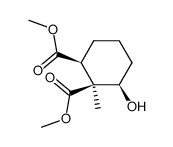 (+-)-6c-hydroxy-1-methyl-cyclohexane-1r,2c-dicarboxylic acid dimethyl ester Structure
