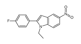 1-ethyl-2-(4-fluorophenyl)-5-nitro-1H-indole结构式