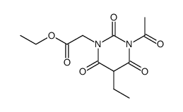 (3-acetyl-5-ethyl-2,4,6-trioxo-tetrahydro-pyrimidin-1-yl)-acetic acid ethyl ester Structure