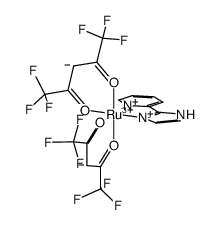 [Ru(1,1,1,5,5,5-hexafluoro-2,4-pentanedionato)2(2-(2'-pyridyl)imidazole)](1+)结构式