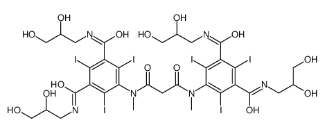 5,5'-[(1,3-Dioxo-1,3-propanediyl)bis(methylimino)]bis[N,N'-bis(2,3-dihydroxypropyl)-2,4,6-triiodo-1,3-benzenedicarboxamide]结构式