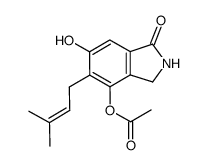 6-hydroxy-5-(3-methylbut-2-en-1-yl)-1-oxo-2,3-dihydro-1H-isoindol-4-yl acetate Structure