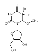 Uridine,5-bromo-2'-deoxy-5-fluoro-5,6-dihydro-6-methoxy- (9CI) Structure