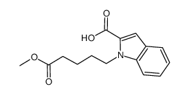 1-(5-methoxy-5-oxopentyl)-1H-indole-2-carboxylic acid结构式