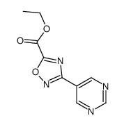 Ethyl 3-(5-pyrimidinyl)-1,2,4-oxadiazole-5-carboxylate结构式