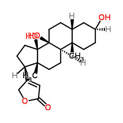 (3β,5β)-3,8,14-Trihydroxycard-20(22)-enolide Structure