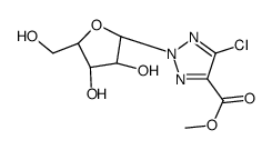 5-Chloro-2-(beta-D-ribofuranosyl)-2H-1,2,3-triazole-4-carboxylic acid methyl ester结构式