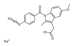 sodium,2-[1-(4-azidobenzoyl)-5-methoxy-2-methylindol-3-yl]acetate结构式