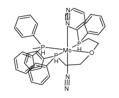 trans-Mo(N2)2((Ph2PCH2CH2)2O)(PCH3Ph2)结构式