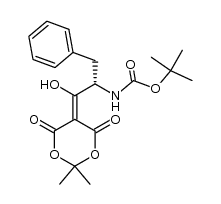 (2'S)-5-[(1-hydroxy-3-phenyl-2-t-butoxycarbonylamino)-propylidene]-2,2-dimethyl-1,3-dioxane-4,6-dione Structure