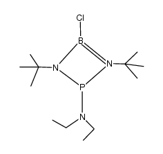 1,3-di-tert-butyl-4-chloro-2-(diethylamino)-1,3,2,4-diazaphosphaboretidine结构式