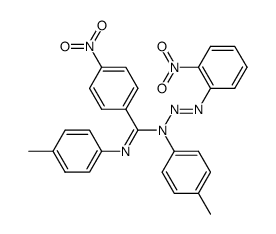 N-(2-nitrophenylazo)-N,N'-di(p-tolyl)-4-nitrobenzamidine Structure