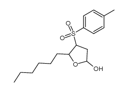 5-hexyl-4-tosyltetrahydrofuran-2-ol结构式
