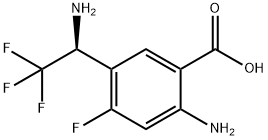 (S)-2-Amino-5-(1-amino-2,2,2-trifluoro-ethyl)-4-fluoro-benzoic acid结构式