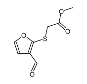 2-(Carbomethoxymethylthio)furan-3-carboxaldehyde Structure