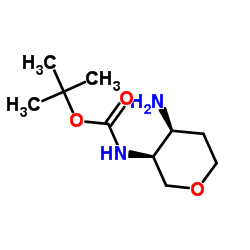 2-Methyl-2-propanyl [(3S,4S)-4-aminotetrahydro-2H-pyran-3-yl]carbamate结构式