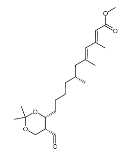 (R)-methyl 11-((4R,5R)-5-formyl-2,2-dimethyl-1,3-dioxan-4-yl)-3,5,7-trimethylundeca-2,4-dienoate Structure