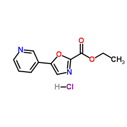 Ethyl 5-(3-pyridinyl)-1,3-oxazole-2-carboxylate hydrochloride (1:1)结构式