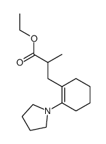 ethyl-3-(2-(1-pyrrolidino)-2-cyclohexenyl)-2-methyl-propionate结构式