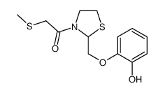 1-[2-[(2-hydroxyphenoxy)methyl]-1,3-thiazolidin-3-yl]-2-methylsulfanylethanone Structure