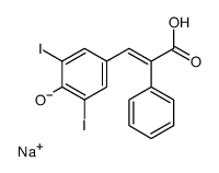 sodium 3-(4-hydroxy-3,5-diiodo-phenyl)-2-phenyl-prop-2-enoate结构式
