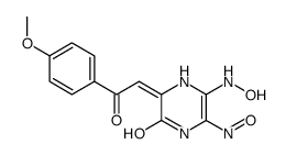 5-(hydroxyamino)-3-[2-(4-methoxyphenyl)-2-oxoethylidene]-6-nitroso-1,4-dihydropyrazin-2-one结构式