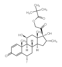 6alpha-fluoro-11beta,17,21-trihydroxy-16alpha-methylpregna-1,4-diene-3,20-dione 21-pivalate structure