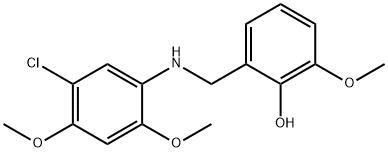 Phenol, 2-[[(5-chloro-2,4-dimethoxyphenyl)amino]methyl]-6-methoxy- Structure